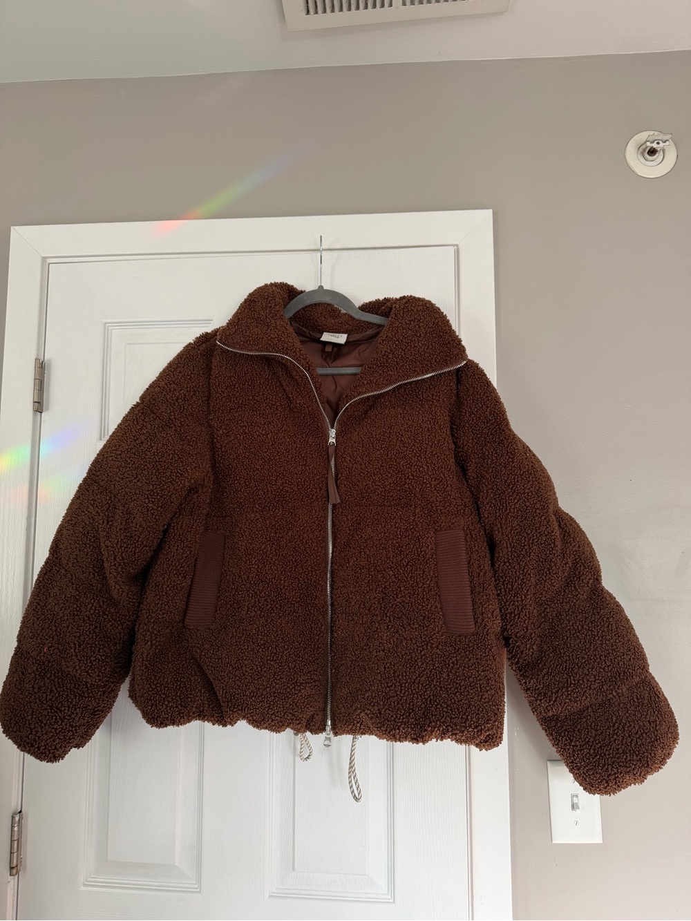 Varley Wilkins Sherpa Puffer Jacket Chestnut Brown